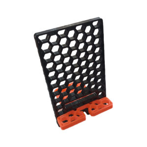 Honeycomb Βάση Κινητού, 3D Printed διακοσμητικό σε μαύρο και φωσφορίζον πορτοκαλί χρώμα. Με ρύθμιση για 2 διαφορετικές κλίσεις του κινητού.