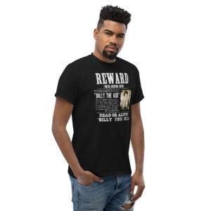 Billy the Kid T-Shirt, 100% cotton μπλουζάκι με το Reward poster από την επικήρυξη του γνωστού κακοποιού Billy the Kid.
