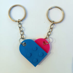 Lego Heart σετ μπρελόκ. 3D Printed keychains set με κομμάτια τύπου Lego που ενώνονται σε καρδιά!!