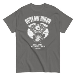 Outlaw Biker T-Shirt, 100% cotton μπλουζάκι με ατάκα για μηχανές. 