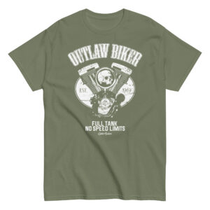 Outlaw Biker T-Shirt, 100% cotton μπλουζάκι με ατάκα για μηχανές. 