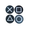 PS Controller Buttons Coasters set, 3d Printed σετ σουβέρ εμπνευσμένο από τα σύμβολα των controllers του Playstation, Σε μαύρο και ασημί χρώμα.