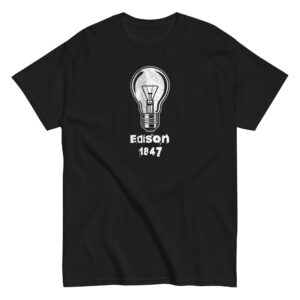 Edison Bulb T-Shirt, 100% cotton μπλουζάκι αφιέρωμα στον Τόμας Έντισον που ανακάλυψε τον λαμπτήρα πυρακτώσεως.