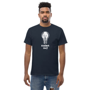 Edison Bulb T-Shirt, 100% cotton μπλουζάκι αφιέρωμα στον Τόμας Έντισον που ανακάλυψε τον λαμπτήρα πυρακτώσεως.