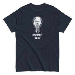 Edison Bulb T-Shirt, 100% cotton μπλουζάκι αφιέρωμα στον Τόμας Έντισον που ανακάλυψε τον λαμπτήρα πυρακτώσεως.