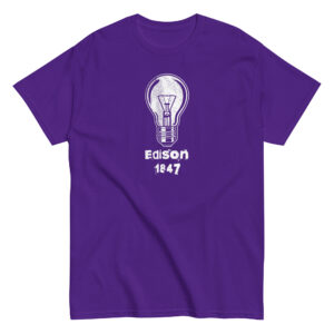 Edison Bulb T-Shirt, 100% cotton μπλουζάκι αφιέρωμα στον Τόμας Έντισον που ανακάλυψε τον λαμπτήρα πυρακτώσεως.