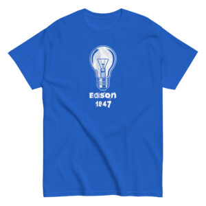 Edison Bulb T-Shirt, 100% cotton μπλουζάκι αφιέρωμα στον Τόμας Έντισον που ανακάλυψε τον λαμπτήρα πυρακτώσεως.