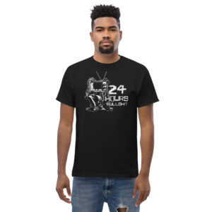 24 Hours Bullshit T-Shirt, 100% cotton μπλουζάκι ενάντια στην προπαγάνδα της τηλεόρασης.