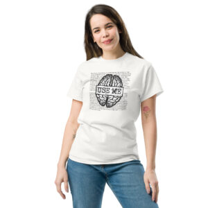 Use Me Brain T-Shirt, 100% cotton μπλουζάκι με την ετυμολογία του εγκεφάλου και ατάκα που λέει ο εγκέφαλος 