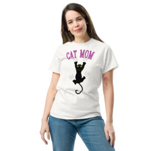 Cat Mom T-Shirt, 100% cotton μπλουζάκι με γατάκι που 