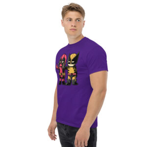 Deadpool and Wolverine T-Shirt, 100% cotton αστείο μπλουζάκι σε ένα cartoon parody από τους δύο χαρακτήρες της Marvel.