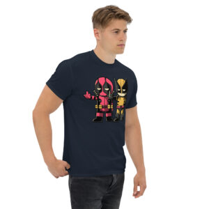 Deadpool and Wolverine T-Shirt, 100% cotton αστείο μπλουζάκι σε ένα cartoon parody από τους δύο χαρακτήρες της Marvel.