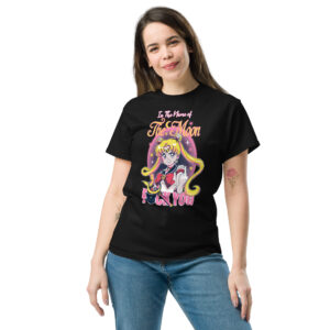 In the Name of Sailor Moon (Fuck You) T-Shirt, 100% cotton αστείο μπλουζάκι εμπνευσμένο από το αγαπημένο 90s καρτούν Sailor Moon.