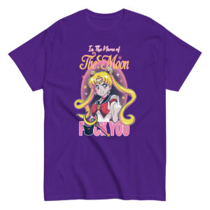 In the Name of Sailor Moon (Fuck You) T-Shirt, 100% cotton αστείο μπλουζάκι εμπνευσμένο από το αγαπημένο 90s καρτούν Sailor Moon.