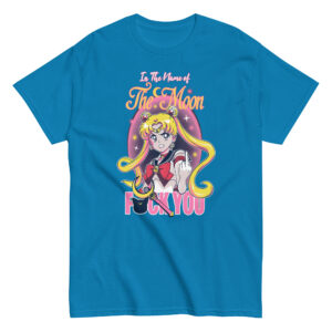 In the Name of Sailor Moon (Fuck You) T-Shirt, 100% cotton αστείο μπλουζάκι εμπνευσμένο από το αγαπημένο 90s καρτούν Sailor Moon.