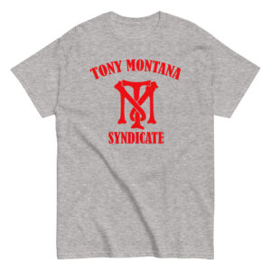 Tony Montana Syndicate T-Shirt, 100% cotton μπλουζάκι εμπνευσμένο από την ταινία "ο Σημαδεμένος" (Scarface) με τον Al Pacino.