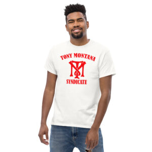Tony Montana Syndicate T-Shirt, 100% cotton μπλουζάκι εμπνευσμένο από την ταινία 