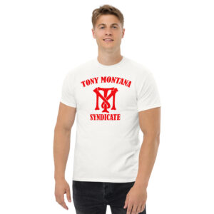 Tony Montana Syndicate T-Shirt, 100% cotton μπλουζάκι εμπνευσμένο από την ταινία "ο Σημαδεμένος" (Scarface) με τον Al Pacino.