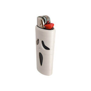 Αναπτήρας Bic και θήκη Scream. Αναπτήρας πέτρας, κλασσικός μεγάλος Bic με 3d printed θήκη από την ταινία Scream. Χρώμα αναπτήρα μαύρο, θήκη άσπρη από PLA.