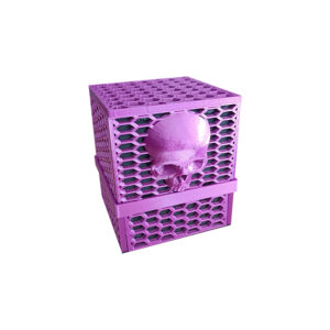 Trading Cards Box Κουτί, 3D Printed κουτί αποθήκευσης με Skulls και Honeycomb Pattern πλέγμα. Κατασκευασμένο σε διαστάσεις που να χωράει trading cards με τα sleeves τους.