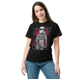 Sexy Stormtrooper T-Shirt, 100% cotton μπλουζάκι εμπνευσμένο από τις ταινίες Star Wars. Sexy girl με μαγιώ μπικίνι και μάσκα Stormtrooper.