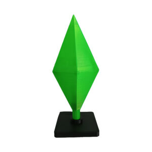 Sims Plumbob Φωτιστικό, 3D Printed επιτραπέζιο, με μαύρο καλώδιο και διακόπτη. Το γνωστό "διαμαντάκι" για όσους ξέρουν το video game Sims, που αιωρείται πάνω από τα κεφάλια των χαρακτήρων Sims και είναι πράσινο όταν είναι σε καλή διάθεση.