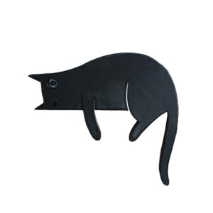 Napping Cat 3D Printed αστείο διακοσμητικό, με μια μαύρη γάτα που ξαπλώνει όπου την ακουμπήσεις....