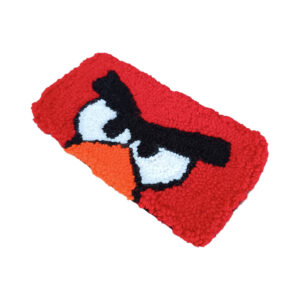 Angry Birds Mini Rug χειροποίητο, κεντημένο στο χέρι με την τεχνική του punch needle. Εμπνευσμένο από το ομώνυμο video game με τα Angry Birds.