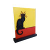 Le Chat Noir 3D Printed επιτραπέζιο διακοσμητικό, εμπευσμένο από το vintage poster με τον μαύρο γάτο. Έχει αποσπώμενη βάση για να μπορεί να τοποθετηθεί και σε οποιαδήποτε κάθετη επιφάνεια.