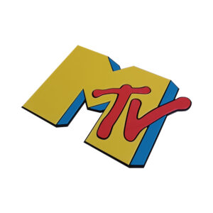 MTV Sign 3D Printed πινακίδα, διακοσμητικό σε 3D εκτύπωση με το iconic λογότυπο του μουσικού καναλιού που ήταν δημοφιλές στα 90s.