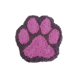 Dog Paw Σουβέρ χειροποίητο, κεντημένο στο χέρι με την τεχνική του punch needle σε σχήμα πατούσας σκύλου.