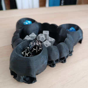 Skulls Dices Tray, 3D Printed δίσκος για Ζάρια με Νεκροκεφαλές για Παιχνίδια με Κάρτες.