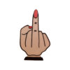 Διακοσμητικό Κωλοδάχτυλο, 3D Printed mini πινακίδα - σταντ, για να δείχνετε ότι είστε απασχολημένοι με έναν πιο "αυθόρμητο" και άσεμνο τρόπο. Με κόκκινο νυχάκι και Fuck Patriarchy.