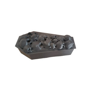 Coffin Box, 3D Printed κουτί αποθήκευσης σε σχήμα φέρετρο με Νεκροκεφαλές στο καπάκι.