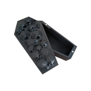 Coffin Box, 3D Printed κουτί αποθήκευσης σε σχήμα φέρετρο με Νεκροκεφαλές στο καπάκι.