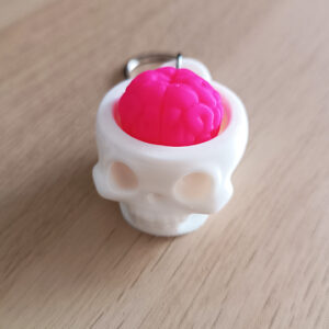 Skull clicker Μπρελόκ. 3D Printed Keychain σε σχήμα νεκροκεφαλής με εγκέφαλο. Anti-Stress κρανίο για να ξε-αγχώνεσαι...δουλεύει...σε εμάς...