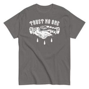 Trust No One T-Shirt, 100% cotton μπλουζάκι με Old school Tattoo Style χειραψία χέρι με φίδι που δαγκώνει. Για 