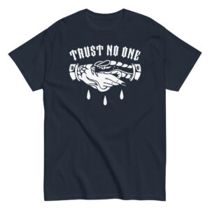 Trust No One T-Shirt, 100% cotton μπλουζάκι με Old school Tattoo Style χειραψία χέρι με φίδι που δαγκώνει. Για 