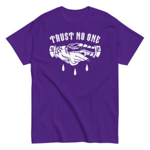 Trust No One T-Shirt, 100% cotton μπλουζάκι με Old school Tattoo Style χειραψία χέρι με φίδι που δαγκώνει. Για 