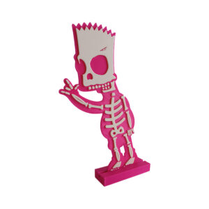 Bart Skeleton 3D Printed πινακίδα, διακοσμητικό σε 3D εκτύπωση με τον Bart Simpson σκελετό. Με αποσπώμενη βάση για να κολλιέται και σε οριζόντια επιφάνεια.