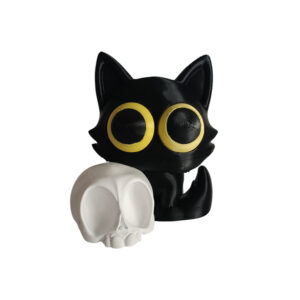 Creepy Cute Kitten 3d printed επιτραπέζιο διακοσμητικό χαριτωμένο γατάκι με νεκροκεφαλή!!