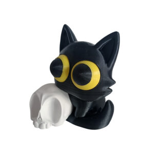 Creepy Cute Kitten 3d printed επιτραπέζιο διακοσμητικό χαριτωμένο γατάκι με νεκροκεφαλή!!