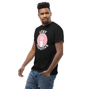 Stay Pawsitive T-Shirt, 100% cotton μπλουζάκι με παράφραση του Stay Positive και μια cute πατούσα γάτας.