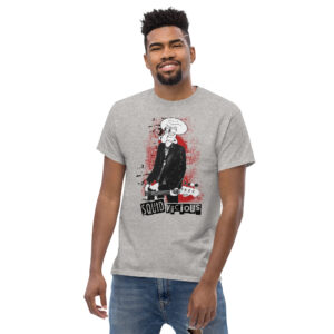 Φόρεσε χιούμορ και μουσική αναφορά με το Squid Vicious T-Shirt! Ένα αστείο και μοναδικό μπλουζάκι από 100% βαμβάκι, που παρουσιάζει τον αγαπημένο Καλαμάρη σε ρόλο… Sid Vicious των Sex Pistols. Μια επική music parody για fans της punk κουλτούρας και των παιχνιδιάρικων σχεδίων.