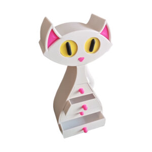 3D Printed Γάτα Μπιζουτιέρα – Cute Μπιζουτιέρα με 6 Συρταράκια | Οργάνωση Κοσμημάτων