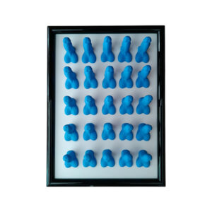 Πούτσες Μπλε, 3d Art Frame, διακοσμητική κορνίζα με μπλε πουτσάκια.
